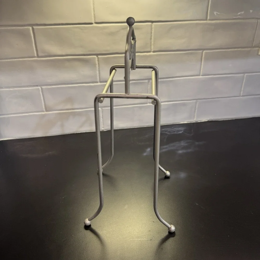 free standing hand towel holder Or Jewelry Stand Brushed Silver Tone